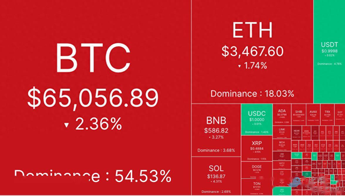 BTC挣扎于6.5万美元附近，山寨币市场「腥风血雨」